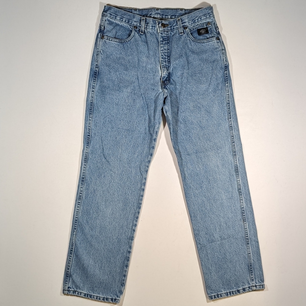 Vintage Women's Harley Davidson Blue Jeans Size 14 Boot Cut Made In USA